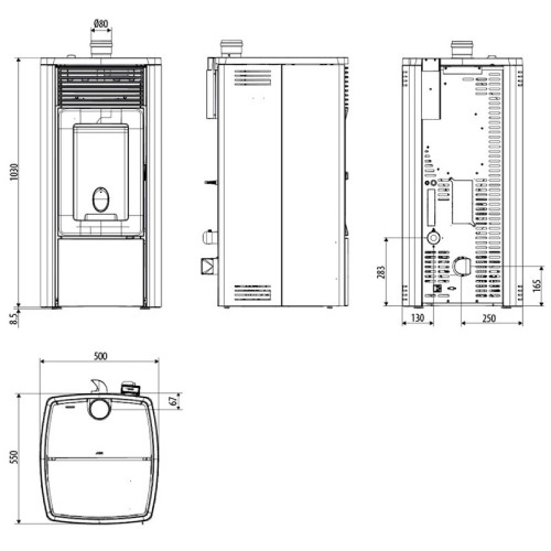 Voorbeeld: Pelletkachel MCZ EGO Comfort Air 10 UP! M3 10 kW