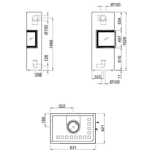 Voorbeeld: Houtkachel Spartherm Lungo 2L / 2R 6 kW