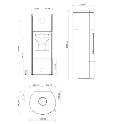 Voorbeeld: Houtkachel Vaio IQ 33 XL Stahl 6,3 kW