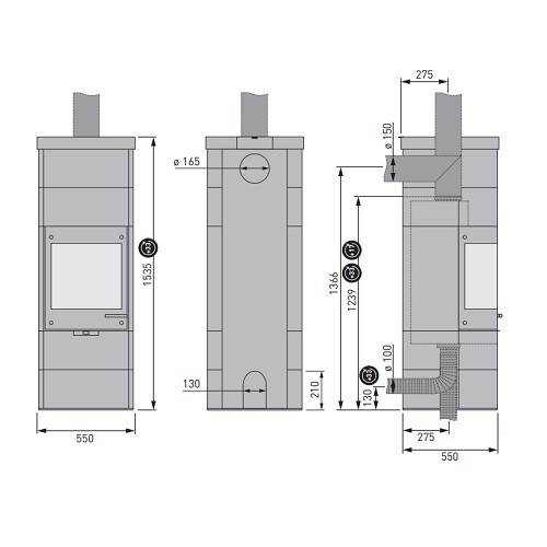 Voorbeeld: Houtkachel Skantherm Milano Stein 2.0 6kW