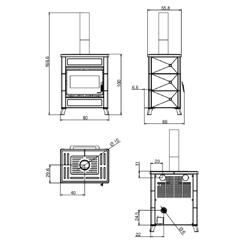 Voorbeeld: Houtkachel Palazzetti Elsa New 9 kW