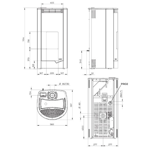 Voorbeeld: Pelletkachel Palazzetti Ecofire Marianne US Pro 2 | 9 kW