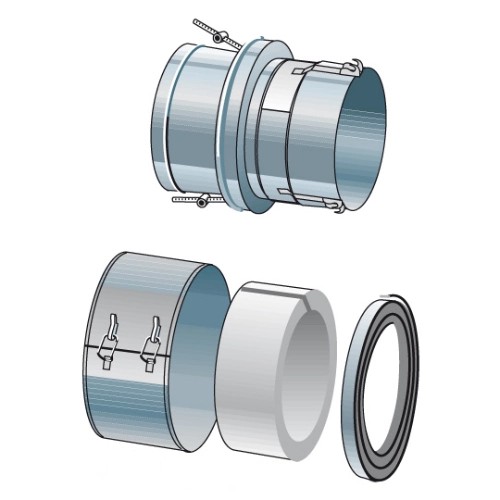 V-aansluiting van EW-Alkon naar DW-Alkon (in rookgasrichting) - dubbelwandig - Raab DW-Alkon
