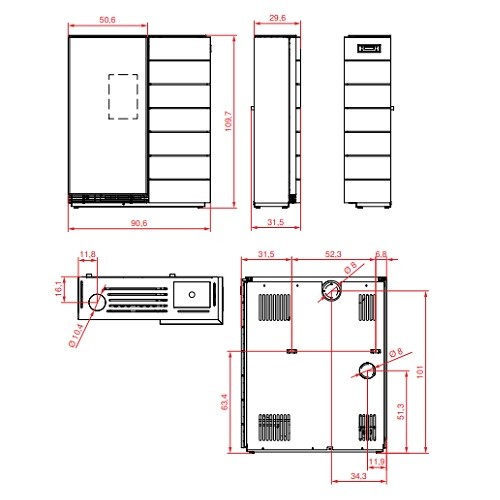 Voorbeeld: Pelletkachel Palazzetti Ecofire Denise 7,3 kW