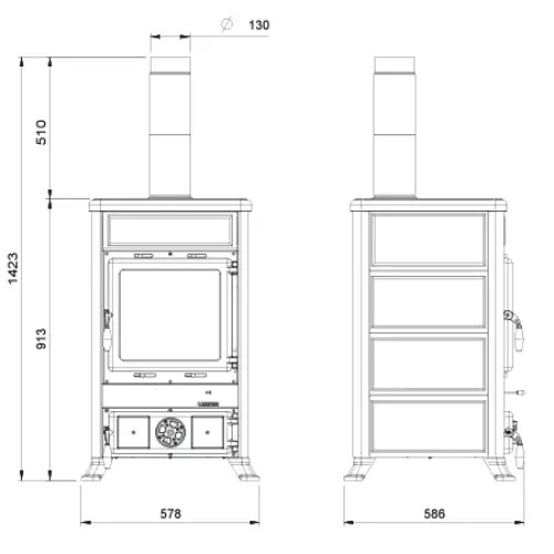 Voorbeeld: Houtkachel La Nordica Rossella R1 5.0 Petra 9 kW