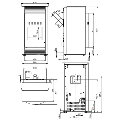 Voorbeeld: Pelletkachel Wodtke Topline New Motion air+ 8 kW