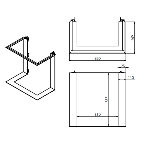 Gashaard toebehoor DRU - Inbouwframe voor Maestro 60/3 Tall RCH