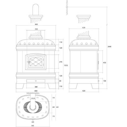 Voorbeeld: Houtkachel Sergio Leoni Castellana 14,6 kW