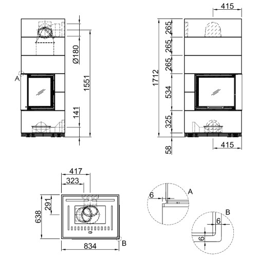 Voorbeeld: Systeemhaard Spartherm SIM Varia 2R-55h 7 kW