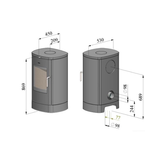 Voorbeeld: Houtkachel Morsoe 8840 | 6,3 kW