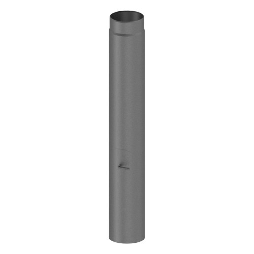 Kachelpijp - dubbelwandig - Lengte element 1000 mm met rookgasklep, inpectiedeur (met zuigtrek) grijs - Tecnovis TEC-Protect