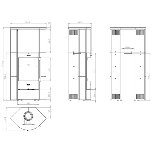 Voorbeeld: Houtkachel Fireplace Adelaide 6 kW warmteopslag kachel