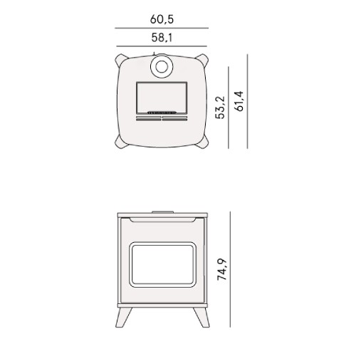 Voorbeeld: Pelletkachel Cadel Hublot 6 Up-Twin 6 kW