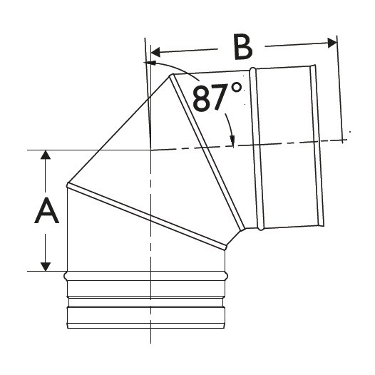 Bocht 87° - enkelwandig - Schiedel PRIMA PLUS