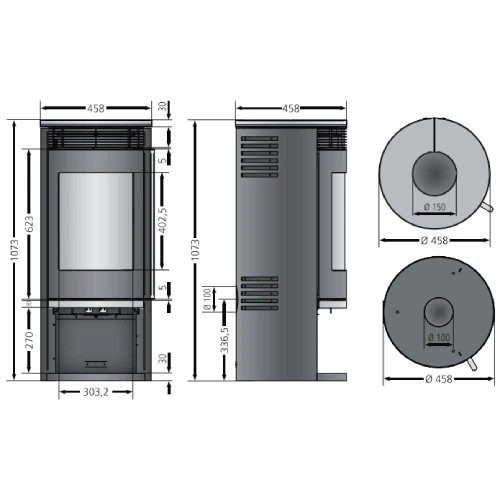 Voorbeeld: Houtkachel Oranier Rota 2.0 | 5,5 kW