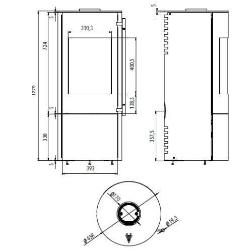 Voorbeeld: Houtkachel Haas & Sohn LURE hsc 5,5 kW