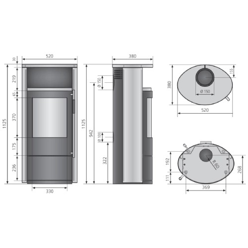 Voorbeeld: Houtkachel Oranier Polar 4 | 5 kW