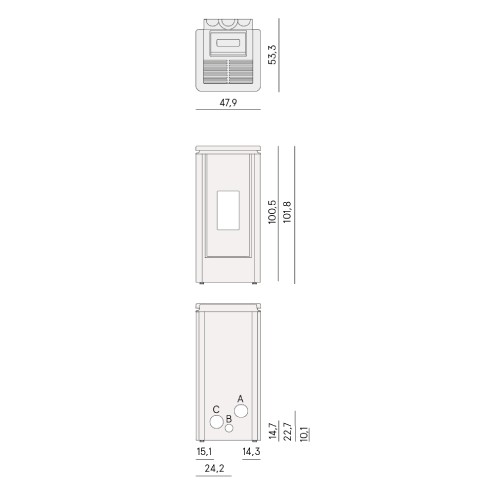 Voorbeeld: Pelletkachel Cadel Icon Plus 9 | 8,5 kW