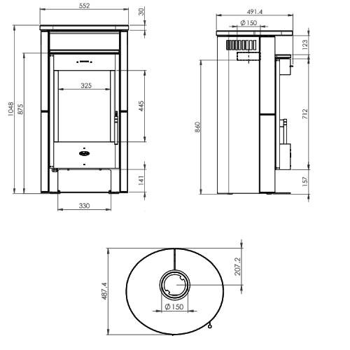 Voorbeeld: Houtkachel Fireplace Zamora 6 kW