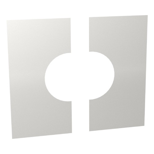 Muurdoorvoerplaat, tweedelig roestvrijstaal 0° - dubbelewandig - Tecnovis TEC-DW-Design