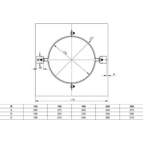 Voorbeeld: Vloersteun voor tussenverdieping 130 mm DW Standard