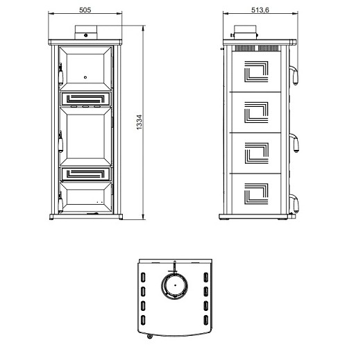 Voorbeeld: Houtkachel Royal Stuba mit Bakoven 7,1 kW